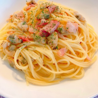 アサリとベーコンのパスタ(ガーリック風味)